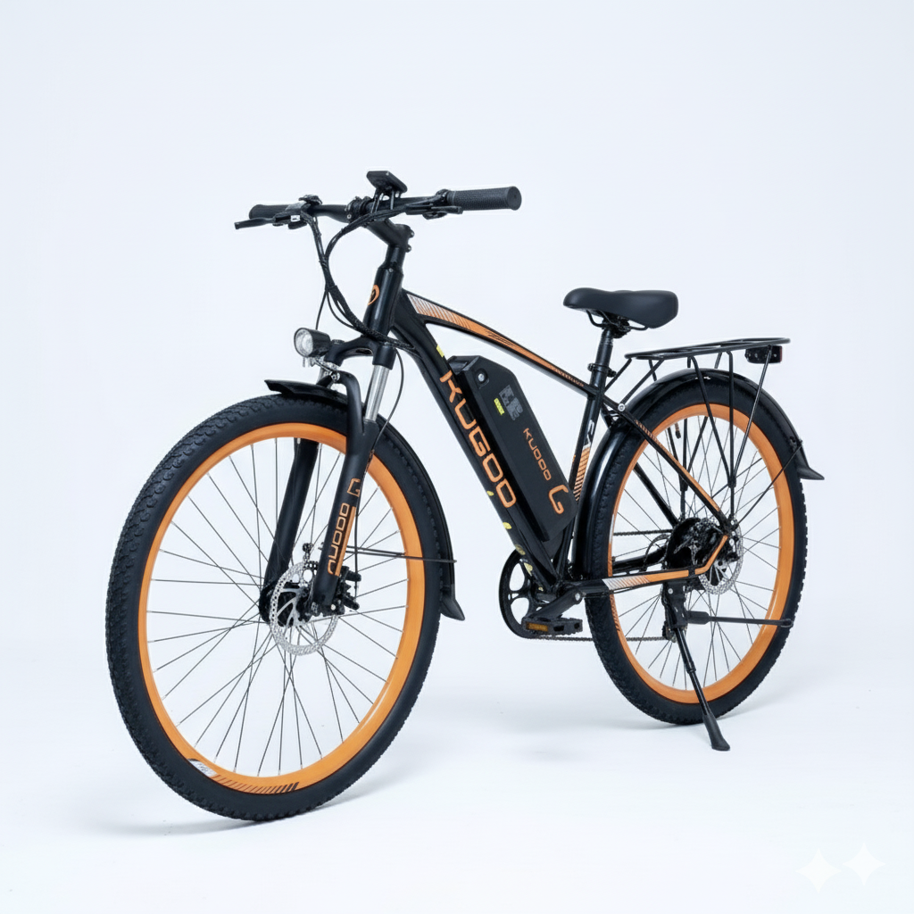Kugoo Kirin V3 electric mountain bike with rugged design for off-road adventures.