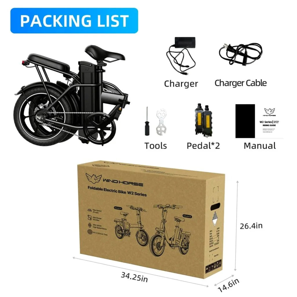 W2B Wind Horse Electric Bike – Best Electric Bike for Adults, Powerful and Smooth Ride