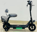 Side view of the mini electric scooter featuring a sleek, compact frame.
