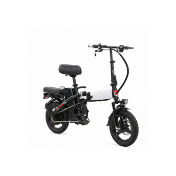 Folding electric bike, escooter and electric scooter for adults with compact design and long-range battery.